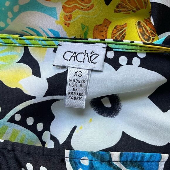 Abstract Floral Silk Cache Shift Dress - Picture 3 of 4